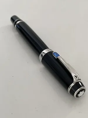 Montblanc Boheme Noir Platinum Sapphire Bleu Line Rollerball Pen • $420