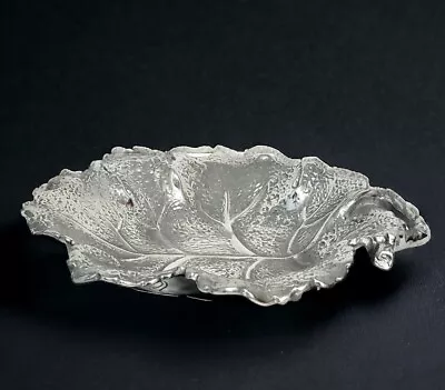 Vintage Arthur Court Designs Aluminum Leaf Shaped Nut Candy Dish Silver-toned • $30