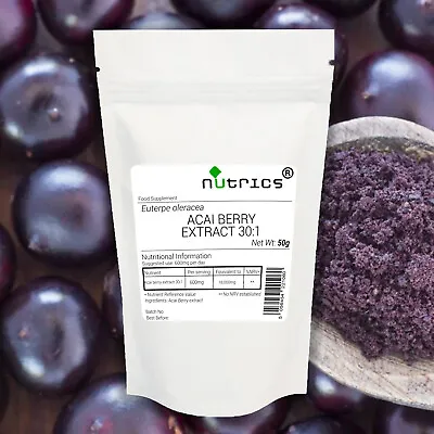 Nutrics® 30:1 ACAI BERRY EXTRACT  Powder 100% Pure No Additives • £139.99