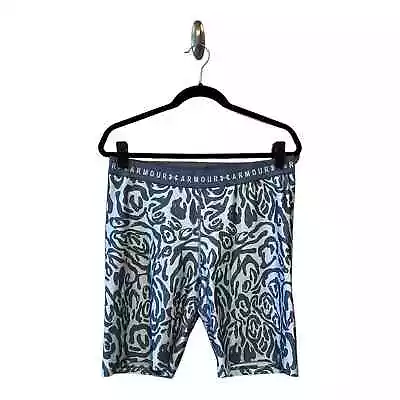 Under Armour Women’s Animal Print Bike Shorts Sz XL Blue • $18