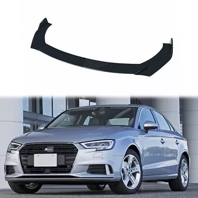 Bumper Spoiler Chin Front Lip For AUDI A3 A4 A5 A6 A7 A8 Gloss Black  Body Kit • $56.99