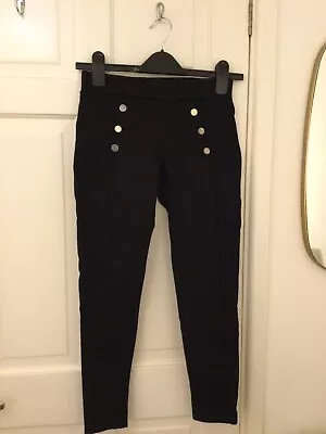Zara Black Leggings With Buttons - Size Small  • £2.50