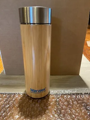 NORWEX Infuser Tumbler Consultant Bamboo Travel Mug Stainless Steel Thermos 16oz • $15.99