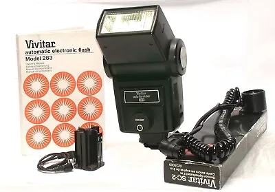 Vivitar 283 Auto Thyristor Shoe Mounted Flash With SC-2 Remote Sensor Cord • $34.95