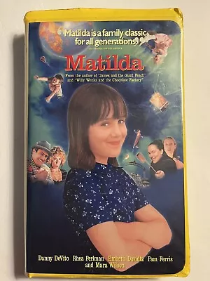 Matilda VHS Video Tape Danny DeVito Rhea Perlman Family Yellow Clamshell Case • $3.30