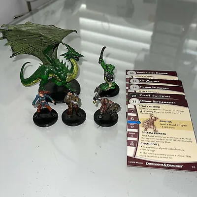 £35.99 • Buy Dungeons & Dragons D&D Miniatures Starter Set Of 5 Green Dragon Yuan-Ti Dwarf ++