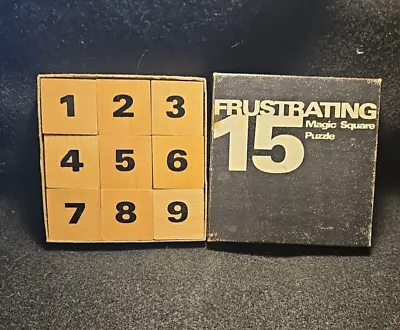 Vintage SKOR-MOR Frustrating 15 Magic Square Puzzle In Original Box • Wood • $9.99