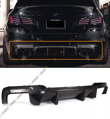 FOR 11-16 BMW F10 5 Series 535i 528i Carbon Fiber Rear Bumper Diffuser-DMT Style • $315.99