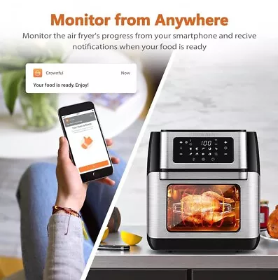 Smart Air Fryer 10.6 Quart Large Wifi Convection Toaster Oven Combo Rotisserie • $139.99