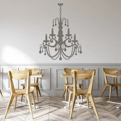 Candle Chandelier Dining Room Wall Sticker WS-15585 • £19.98