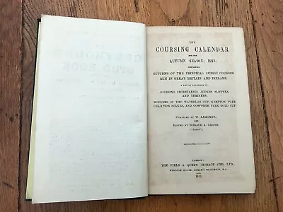 The Coursing Calendar Book . Autumn Season 1913 - Scarce Copy  • £24.99