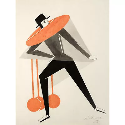 Exter Sketch Man Suit Dance Painting Large Canvas Art Print • £18.99