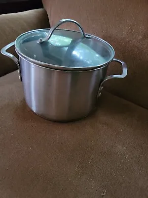Simply Calphalon Stainless Steel 6 QT Stock Pot #806 With Glass Lid • $20