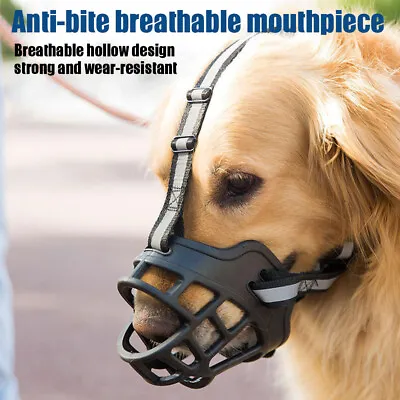 £5.22 • Buy Adjustable Dog Mask Mesh Mouth Cover Muzzle Anti-Barking Bite Stop Chewing 6Size