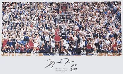 MICHAEL JORDAN Autographed  HOF 2009   Last Shot  36  X 22  Lithograph UDA LE 66 • $24995