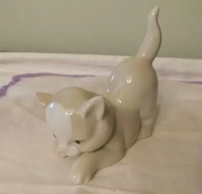 Kitty Cat Figurine Porceval Villamarchante Valencia Porcelain Made In Spain VTG • $8