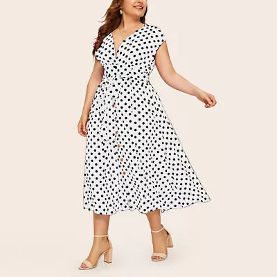 40s 50s Rockabilly Vintage Retro Womens Summer Party Skaters Tea Dress Plus Size • £13.99