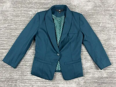 Mossimo Blazer Womens Small Green Teal One Button Front Pockets • $12.99