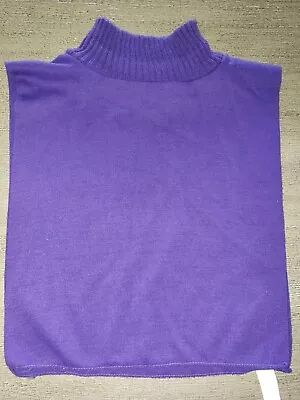 Womens DARK PURPLE KNIT DICKIE DICKEY Mock Turtleneck ONE SIZE FITS MOST Clean! • $3.96