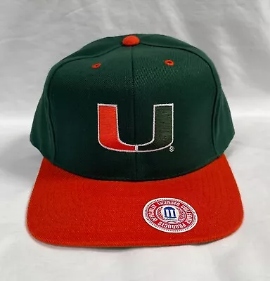 University Of Miami Hurricanes Vintage Hat Cap Snapback Green Shirt Jersey New • $14.99