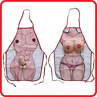 3d Apron-fun Sexy Woman Breast Big Bust Boobs-naked Muscle Man Dick Penis Willy • $9.68