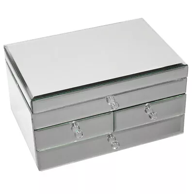 Urban Designs Legacy Mirrored Glass 3-Drawer Jewelry Box • $104.99