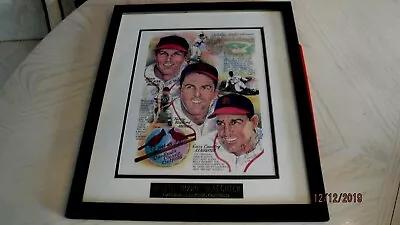 Stan MusialTerry Moore & Enos Slaughter Group Signed & Framed Print/Photo -JSA • $249
