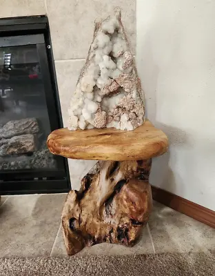 Live Edge Side End Table Plant Stand Natural Unique Piece Cedar Wood Foot Stool • $109.85