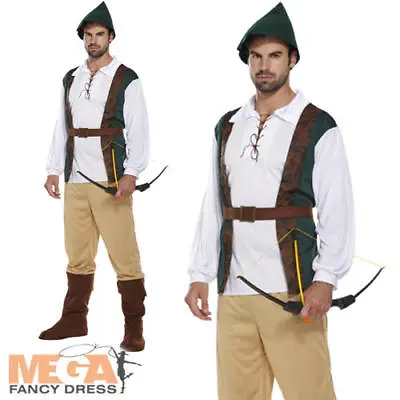 £12.99 • Buy Medieval Hunter Mens Fancy Dress Robin Hood Adults Book Day Week Costume Outfit