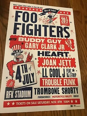 $9.99 • Buy Foo Fighters LL Cool J Heart July 4 2015 RFK Washington Concert Poster 