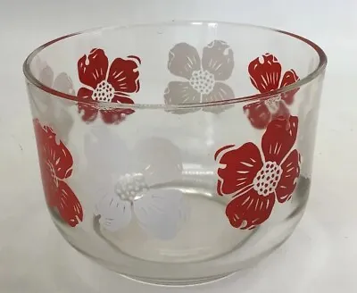 Ice Bucket MCM Floral Red/white Flower Vintage 60's 70's — 4.25x5.25” Retro • $14.50