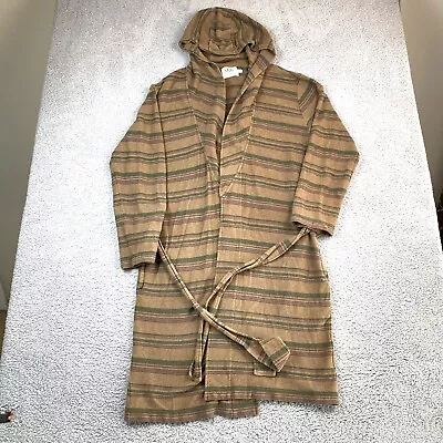 UGG For Men Brown Striped Cotton Hooded Lounge Robe Men’s Size M • $24