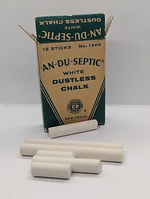 Vintage Chalk AN-DU-SEPTIC No 1400 White Dustless Binney & Smith Crayola • $13.10