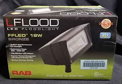 $150 • Buy RAB Lighting FFLED18W LED Cool Light 5100K Future Flood 120-277v 70W MH Bronze
