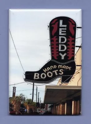 Leddy Boot Shop Sign *2x3 Fridge Magnet* Vintage Vacation Travel Hand Made Texas • $8.95