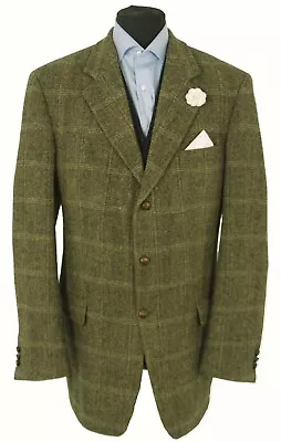 Harris Tweed Jacket Blazer Size 46L Herringbone Windowpane Check BARUTTI EDITION • £8