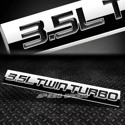 $5.99 • Buy Metal Trunk Bumper Emblem Decal Fender Badge Chrome Black 3.5l 3.5 L Twin Turbo