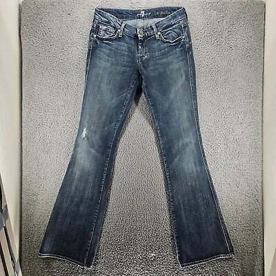 7 For All Mankind Jeans Womens 28 X 34 Blue Denim Bootcut Flare  A Pocket  • $29.99