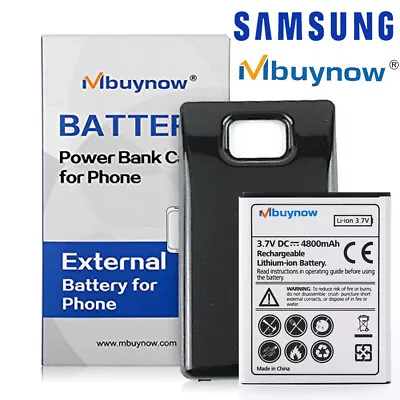 Genuine 4800mAh Extended Battery For Samsung Galaxy S2 EB-F1A2GBU With Back Case • £8.95