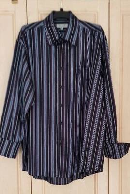 £4.50 • Buy Mens Multi-coloured Fratello French Cuff Striped Dress Shirt – Size XXL