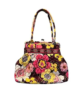 VERA BRADLEY  Alice  Buttercup Pattern Floral Kiss-Lock Satchel Bag Purse • $17.69