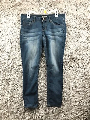 Mudd Jeans Size 11S Juniors Womens Low Rise Dark Wash Blue Denim • $9.42