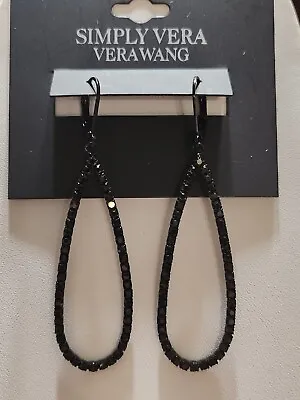 Simply Vera Vera Wang Black Pave Elongated Drop Earrings 2.5  New • $12.99