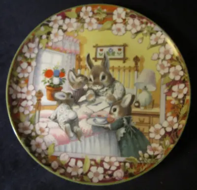 MRS BUNNY'S BIRTHDAY Collector Plate BOB HERSEY Through A Woodland Window RABBIT • $25