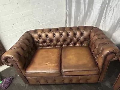 Chesterfield Two Seater Sofa Nice Classic Piece Lovely Rich Colour • £595