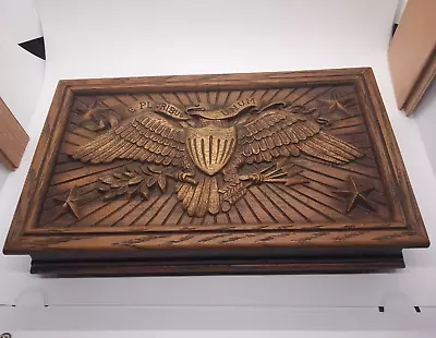 Vintage Avon Soap/Cologne Jewelry Box American Eagle E Pluribus Unum Deep Woods • $45