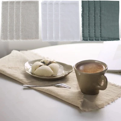 £11.99 • Buy 4PCS Cotton Napkins Durable Linen Dinner Napkin Cloth Wedding Party Delicate UK