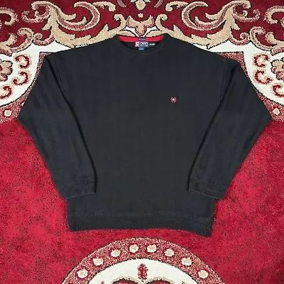 Vintage Chaps Ralph Lauren Hand Framed Knit Pullover Sweater Size XXL Black • $25