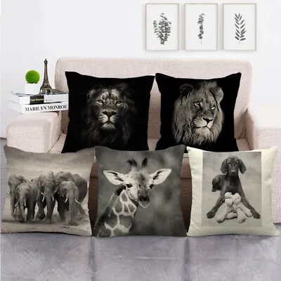 £4.79 • Buy Animal Elephant Lion African Safari Cushion Case Giraffe Dog Cat Pillow Covers