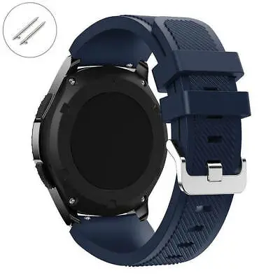 Dark Blue Navy Rubber Silicone Watch Band Strap Quick Release Pins #4043 • $11.95